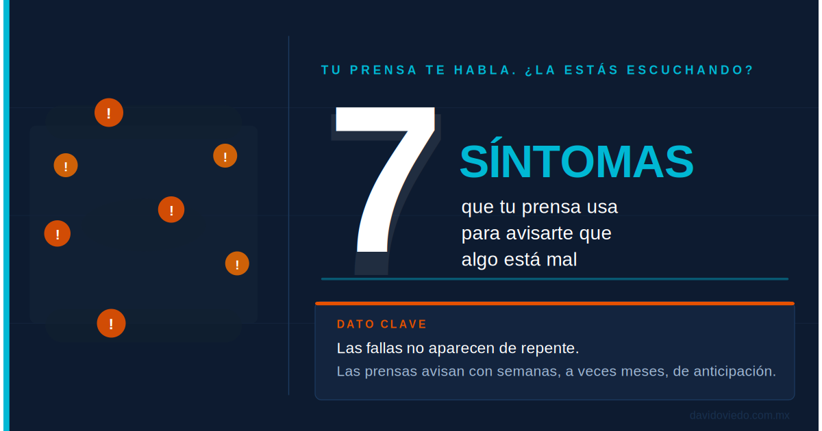 Los 7 síntomas que tu prensa usa para avisarte que algo está mal